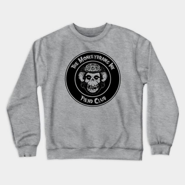 Monkey Brains INK Fiend Club Button Parody on light colors! Crewneck Sweatshirt by GodsBurden